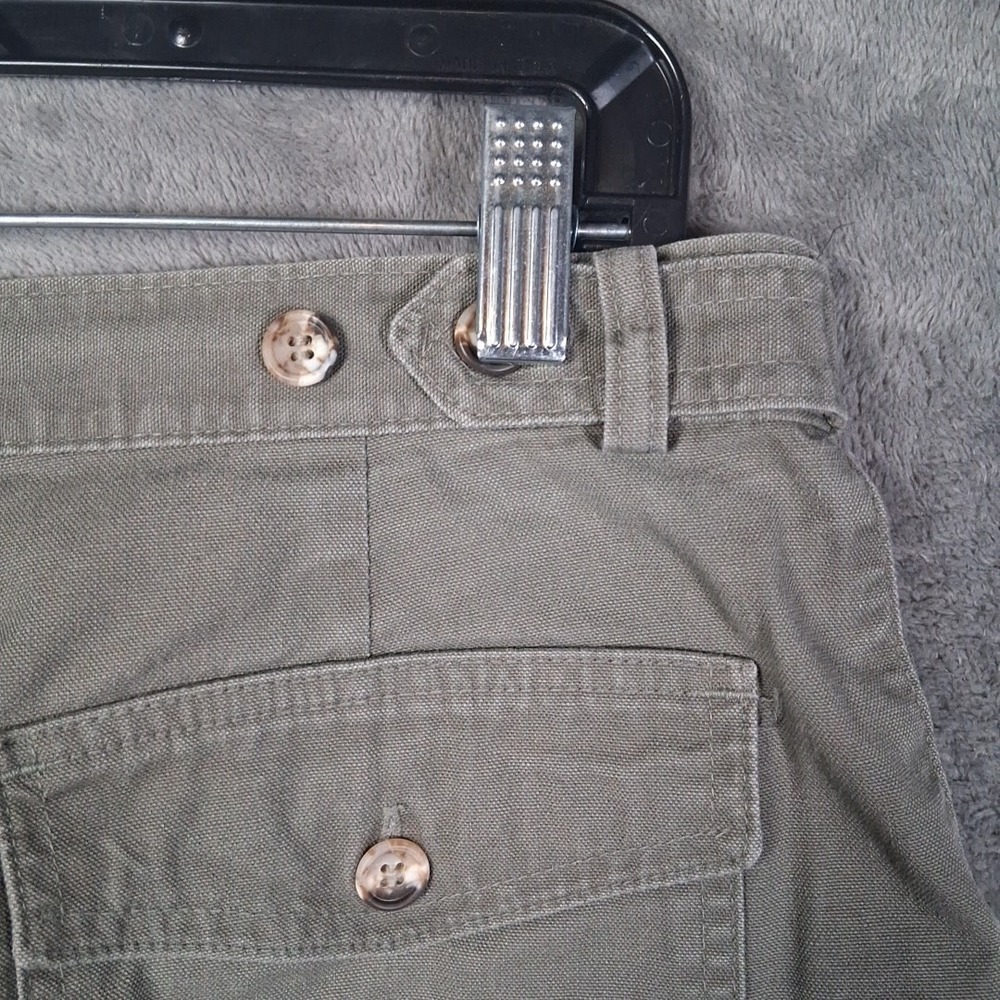 VTG Made In USA Women's LL Bean Khaki Shorts Size 16 Canvas High-Rise Inseam 8" - Picture 6 of 8